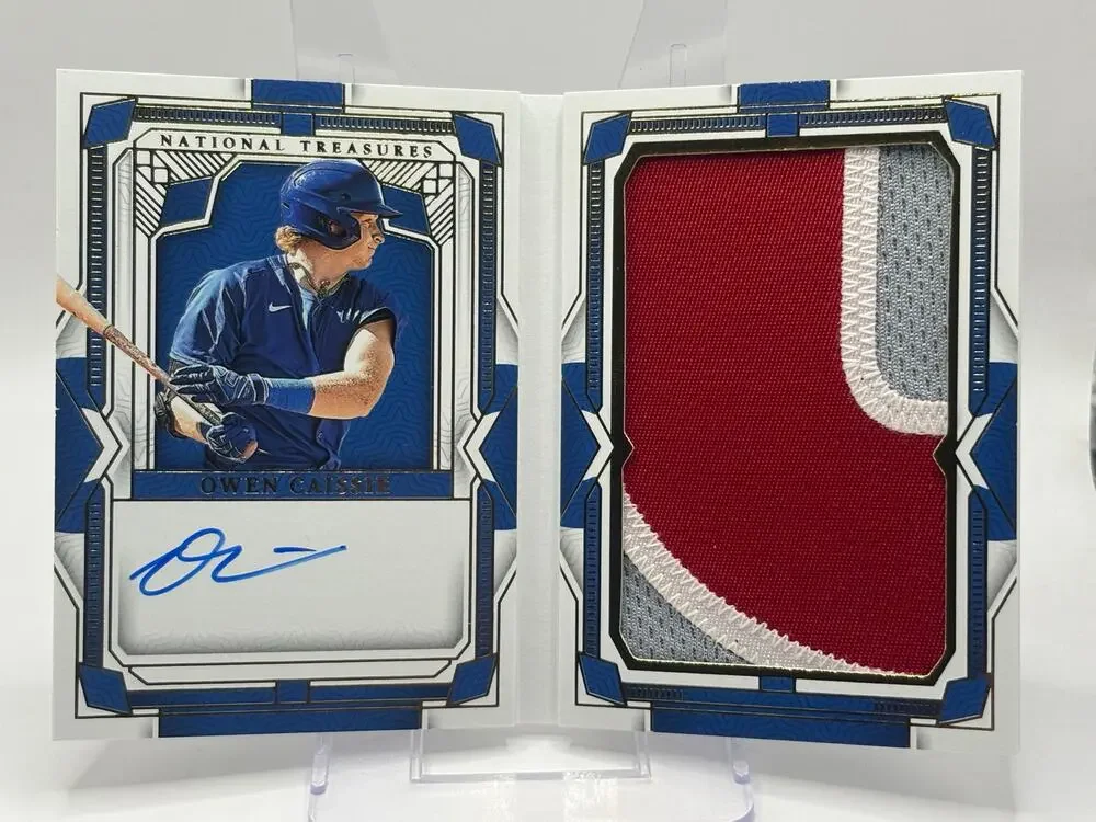 2024 National Treasures Owen Caissie Jersey Patch Auto Booklet 4/35 SP Cubs