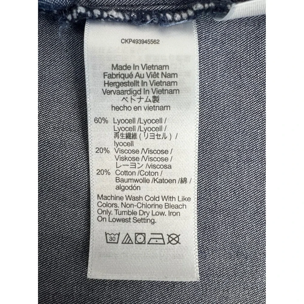 Madewell Puff Sleeve Lyocell Chambray Top Romantic Academia French Blue Sz 6