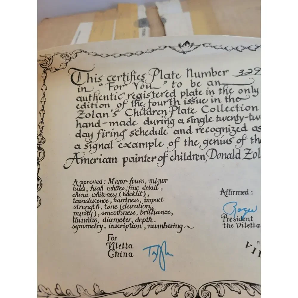 Vtg 1981 Pemberton & Oakes For‎ You by Donald Zolan Plate w/ COA & Box #3294F