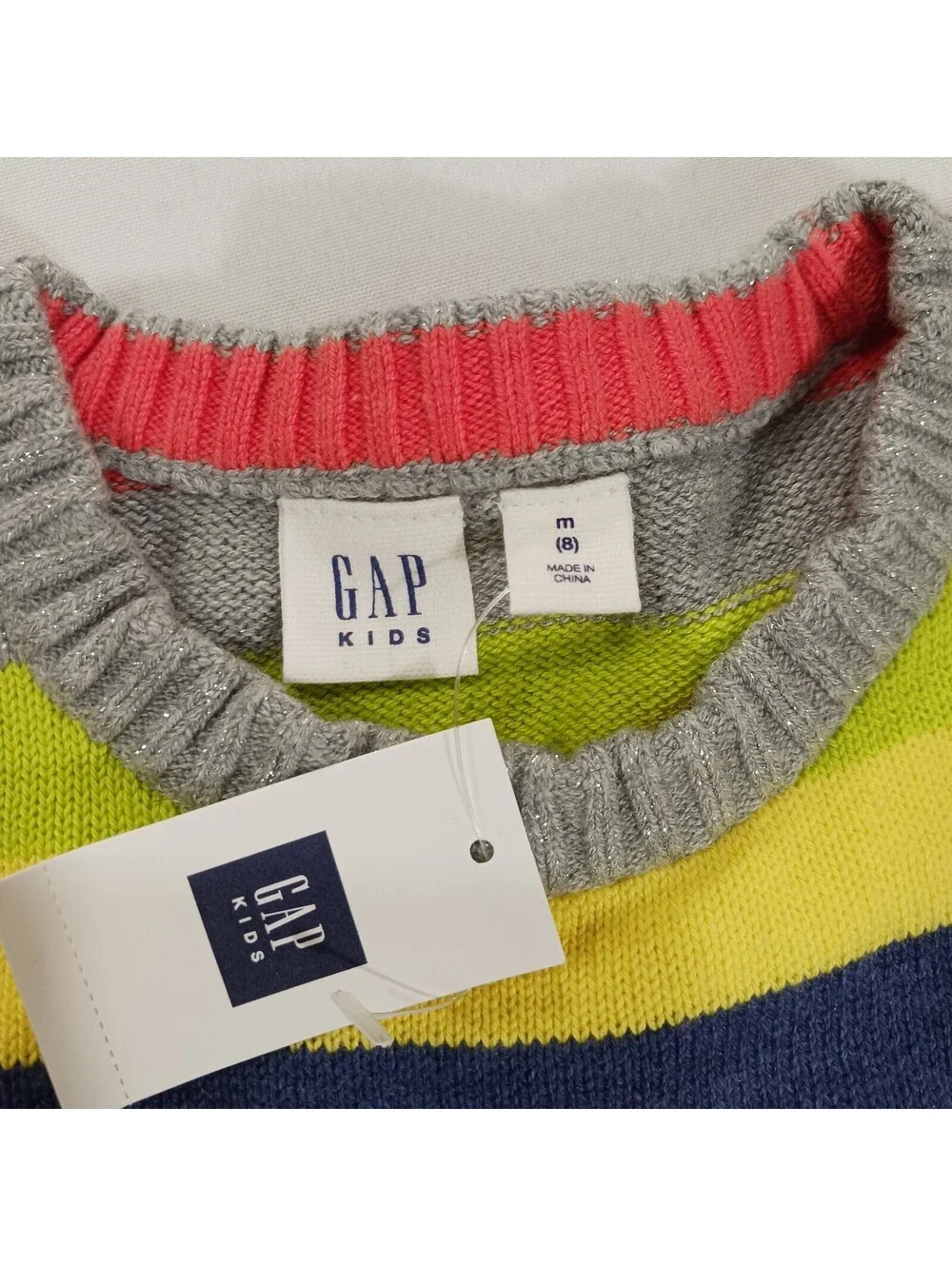 Gap Kids Girls' Multicolor Striped Cotton Blend Dress Size M (8-9)