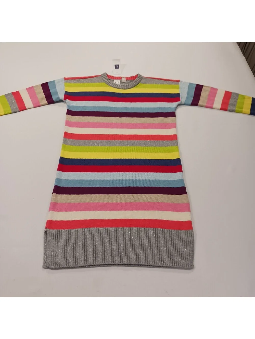 Gap Kids Girls' Multicolor Striped Cotton Blend Dress Size M (8-9)