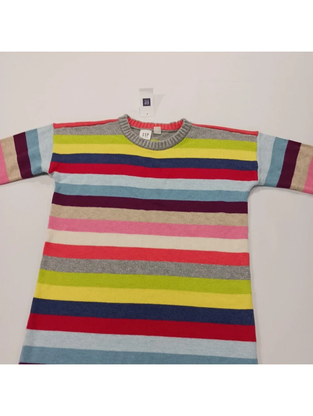 Gap Kids Girls' Multicolor Striped Cotton Blend Dress Size M (8-9)