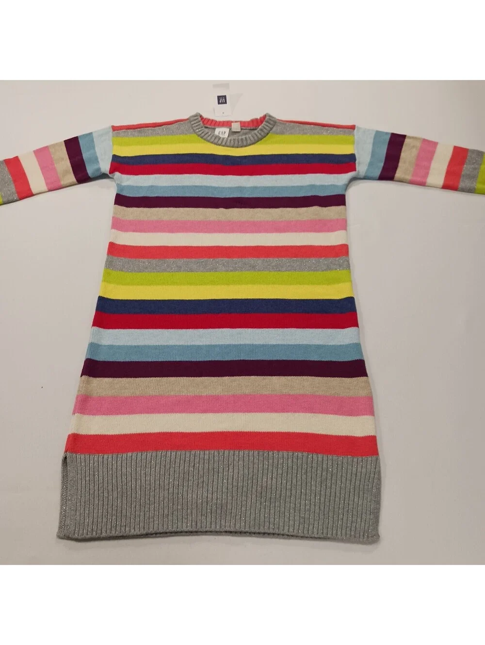 Gap Kids Girls' Multicolor Striped Cotton Blend Dress Size M (8-9)