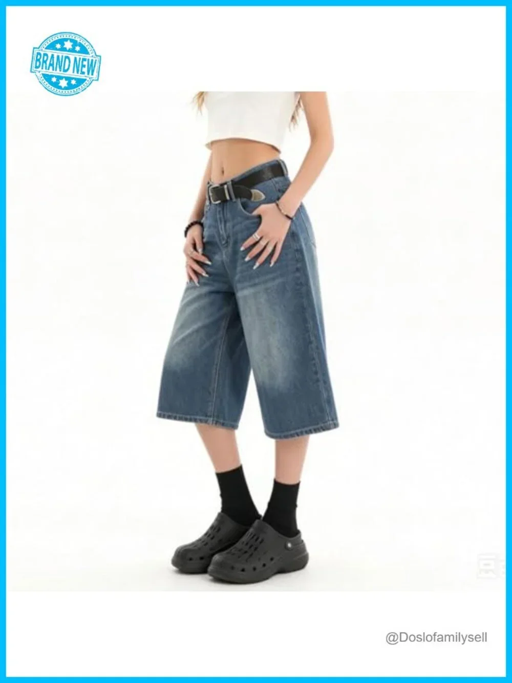 Baggy Jean Shorts Wide Leg Y2k Oversized Denim Shorts Streetwear