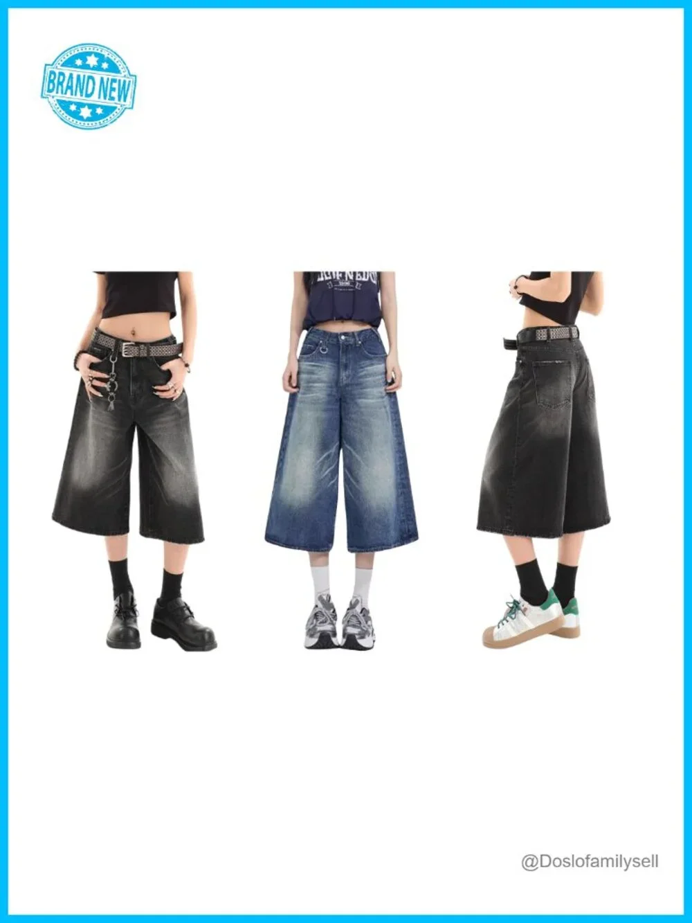 Baggy Jean Shorts Wide Leg Y2k Oversized Denim Shorts Streetwear