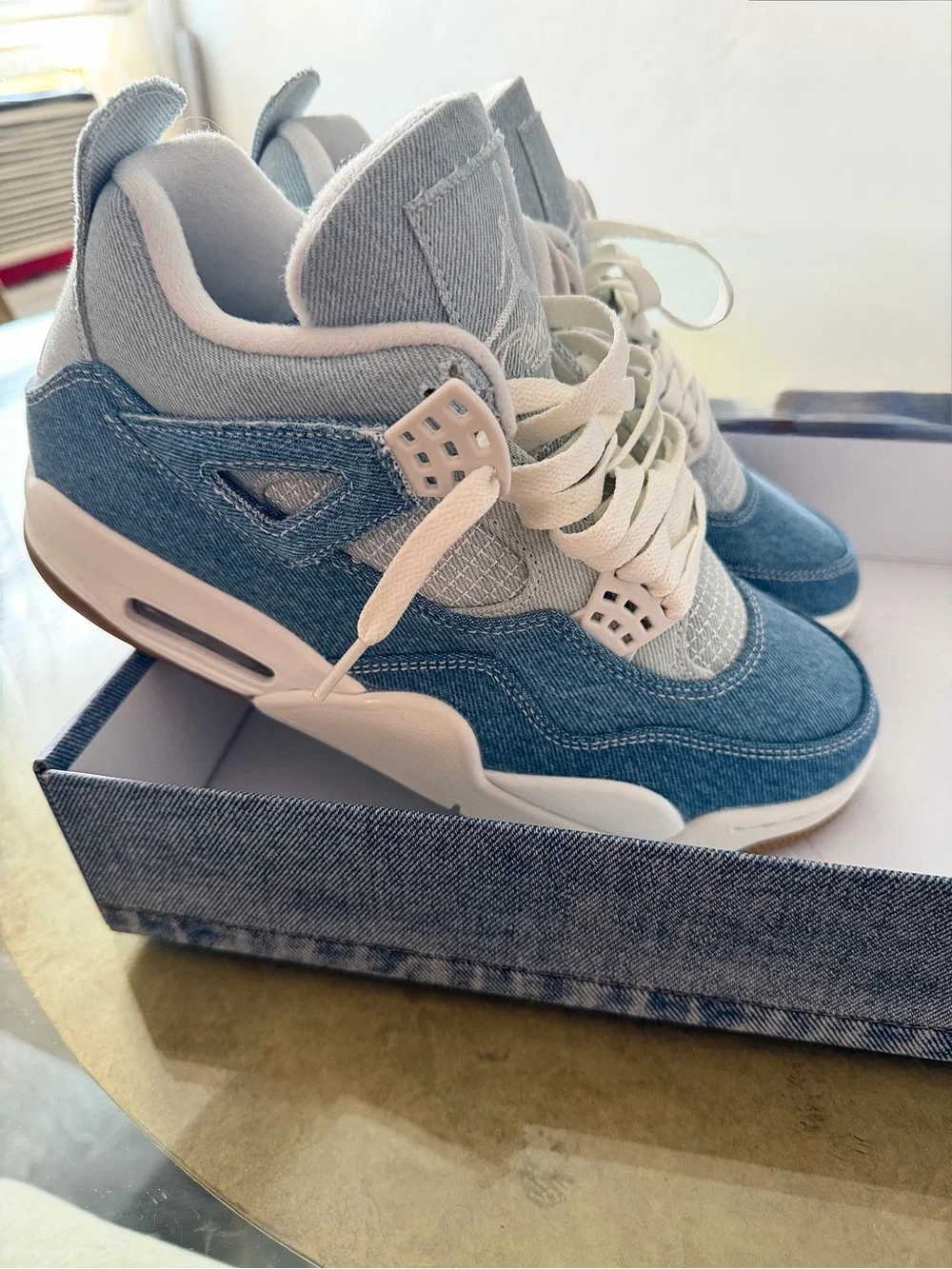 Jordan 4 retro tex denim. Womens size 9.5 , MENS size 8
