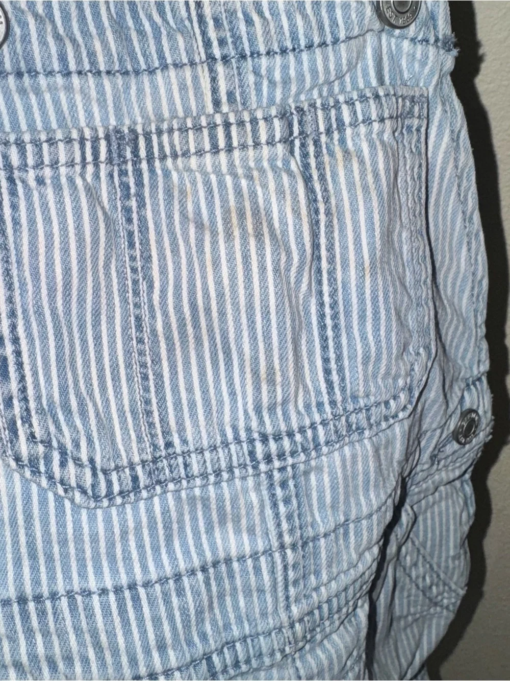 GAP toddler stripe denim shortalls