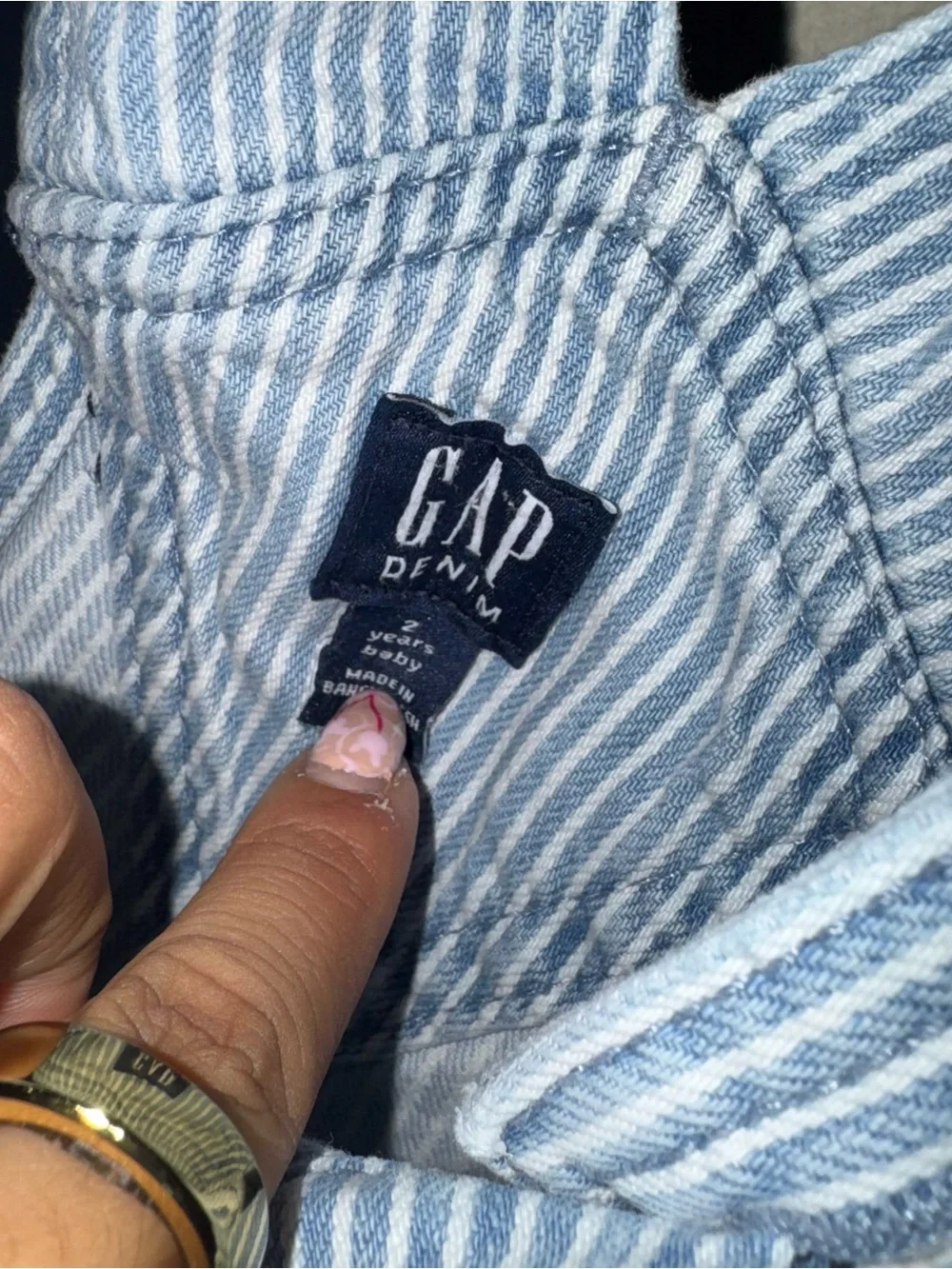 GAP toddler stripe denim shortalls