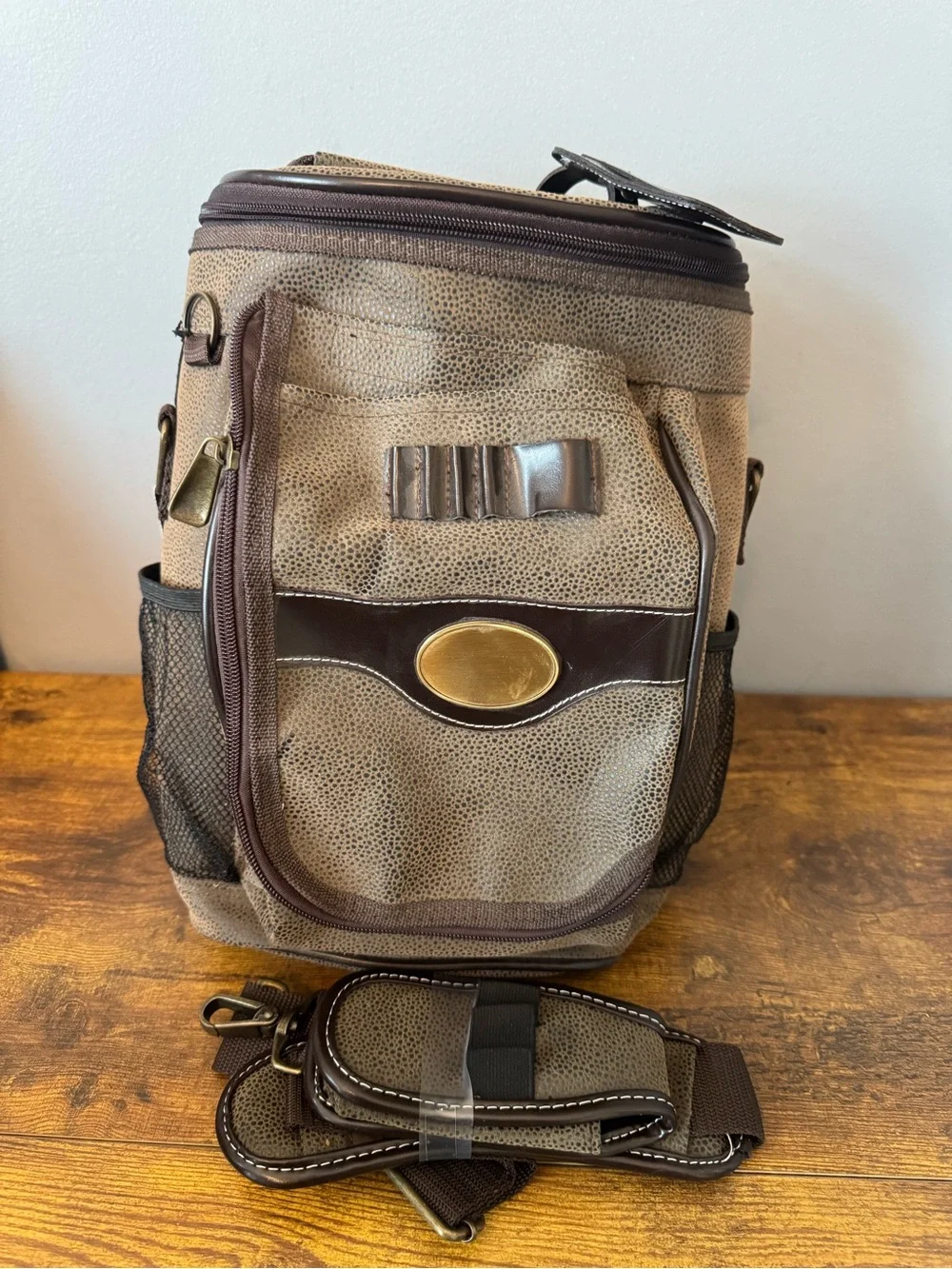 Sovrano‎ Golf Cooler Bag Insulated Travel Tote Reptile Embossed Brown NWT