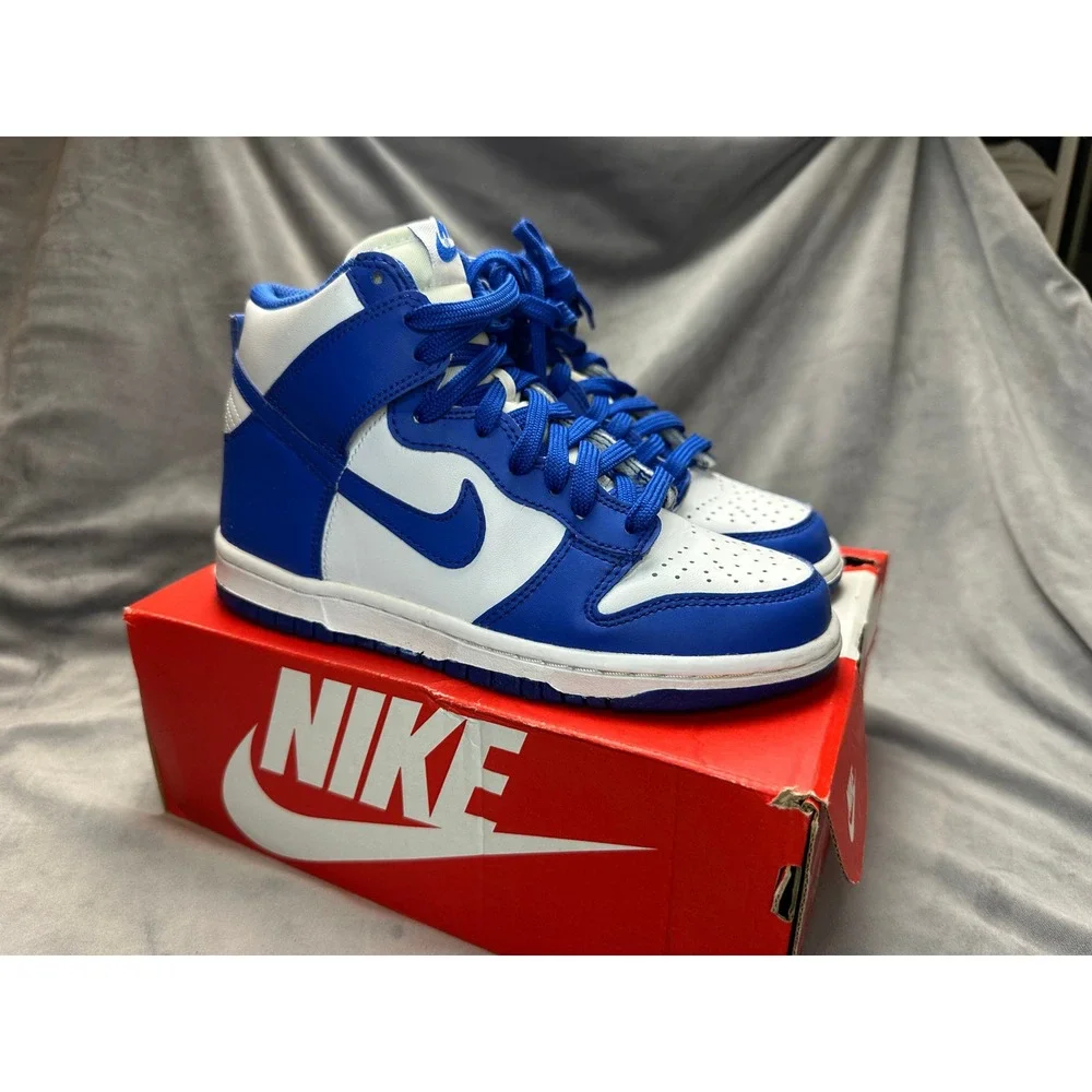 Nike Dunk High Kentucky Blue‎ BG 4Y White Game Royal Kids Sneakers 2021