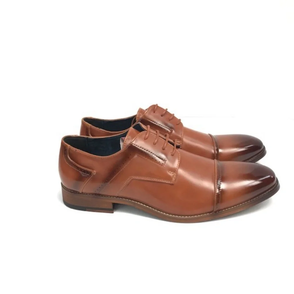 Amali Men's Tan Dress Shoes Oxfords Leather Lined Cap Toe Sizes 9.5 - 13