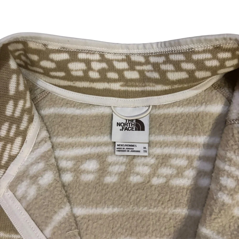 The North‎ Face Gordon Lyons Mens XL 1/4 Zip Fleece Pullover Tan White Striped