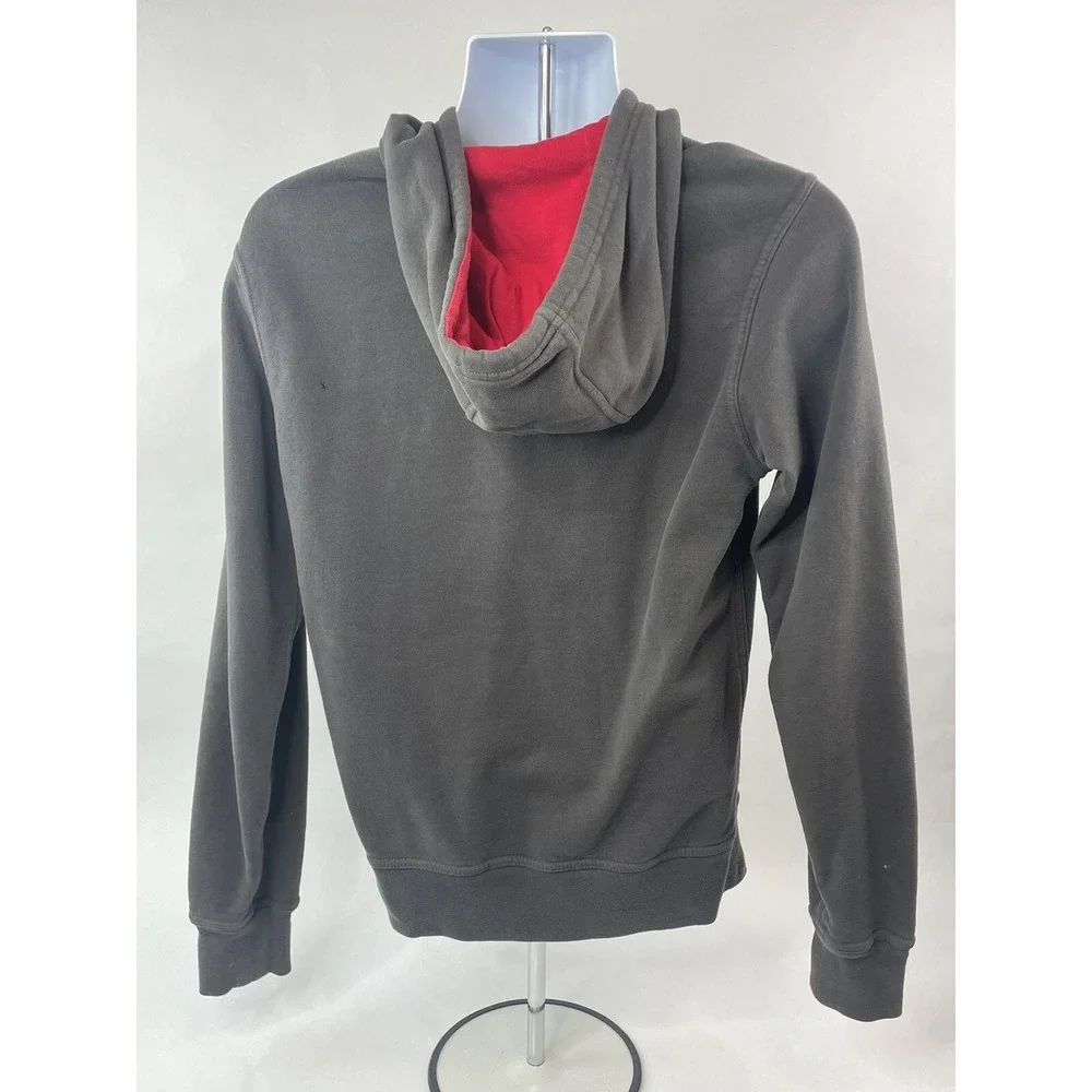 The North Face Hoodie Mens Small Gray Full Zip Sweat Shirt Graphic Print Logo