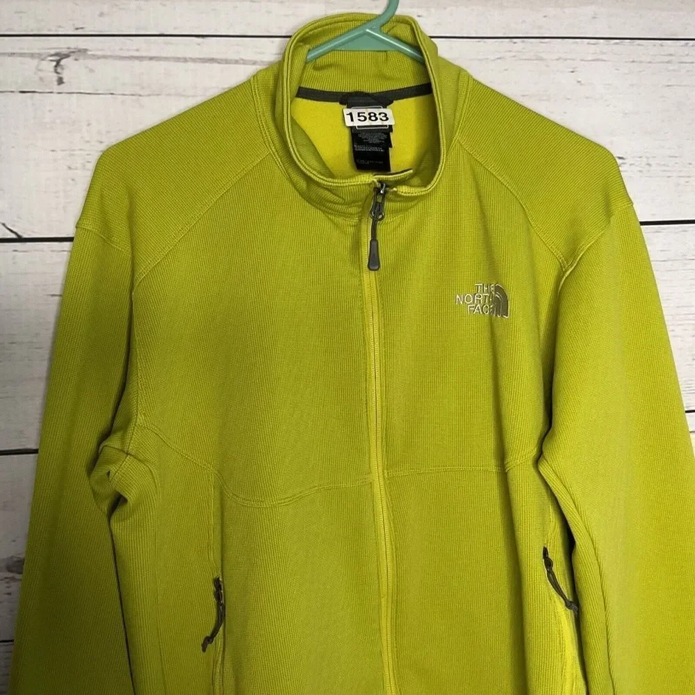 The North Face Mustard Yellow Long Sleeve Full Zip Fleece Jacket Men Size‎ L