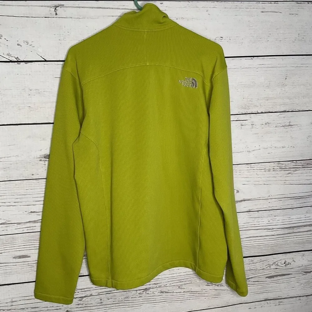 The North Face Mustard Yellow Long Sleeve Full Zip Fleece Jacket Men Size‎ L