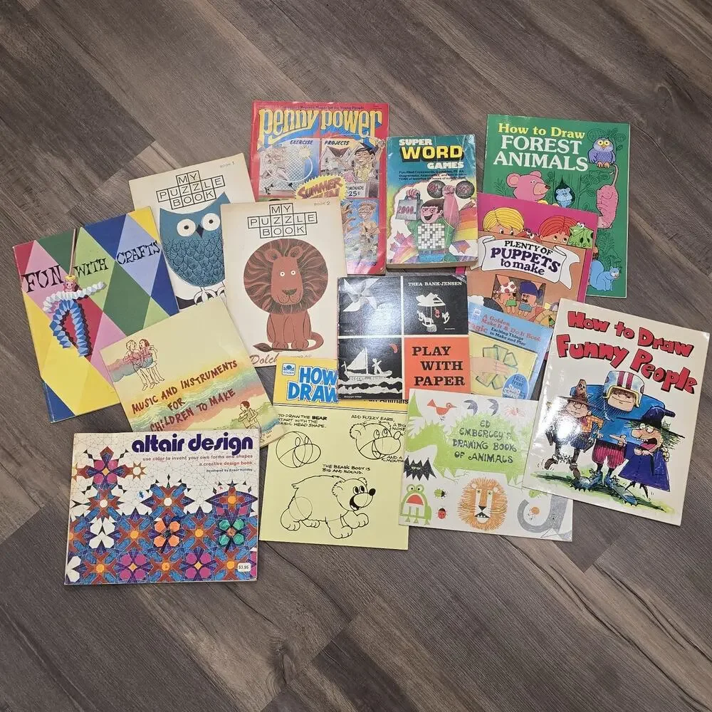60s 70s 80s Vtg‎ Childrens Coloring Activity Coloring Books Kitschy Ephemera Lot