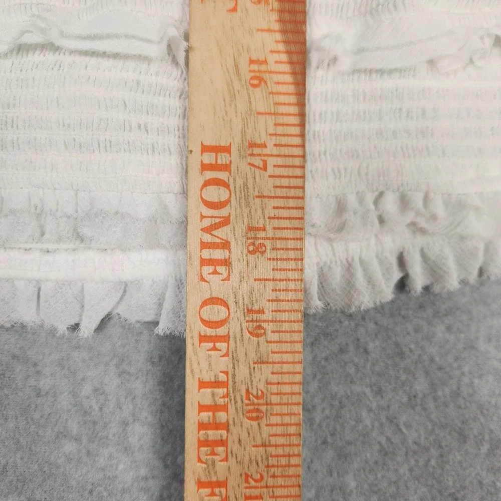 Free People Lolita Top Medium White Balloon Sleeve Cottagecore Boho Fairy