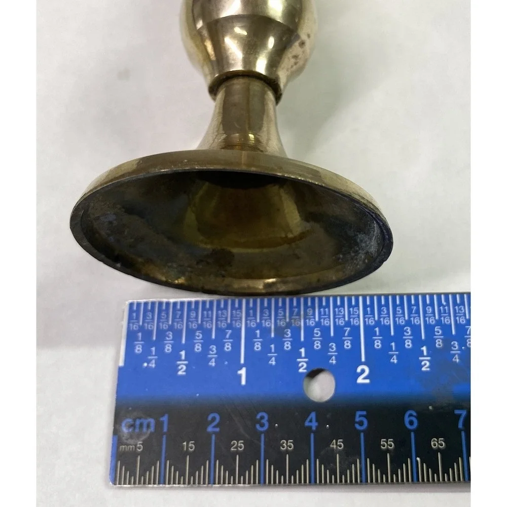 2 Vintage Handmade&Hand Engraved Gold CandleSticks Made Of Brass 6 3/4