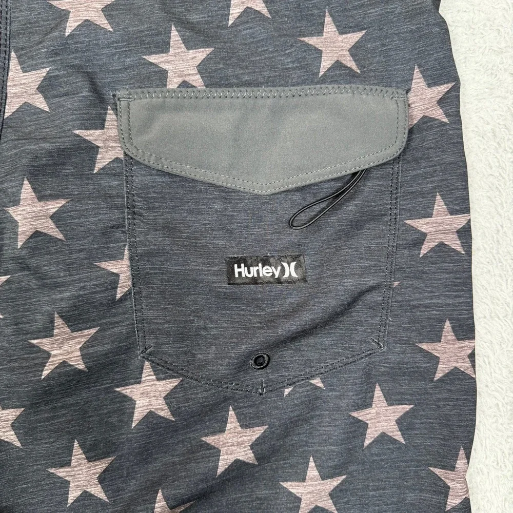 Hurley Phantom Mens 33 Board Shorts Dark Grey Stars Stripes Americana CJ5256‎