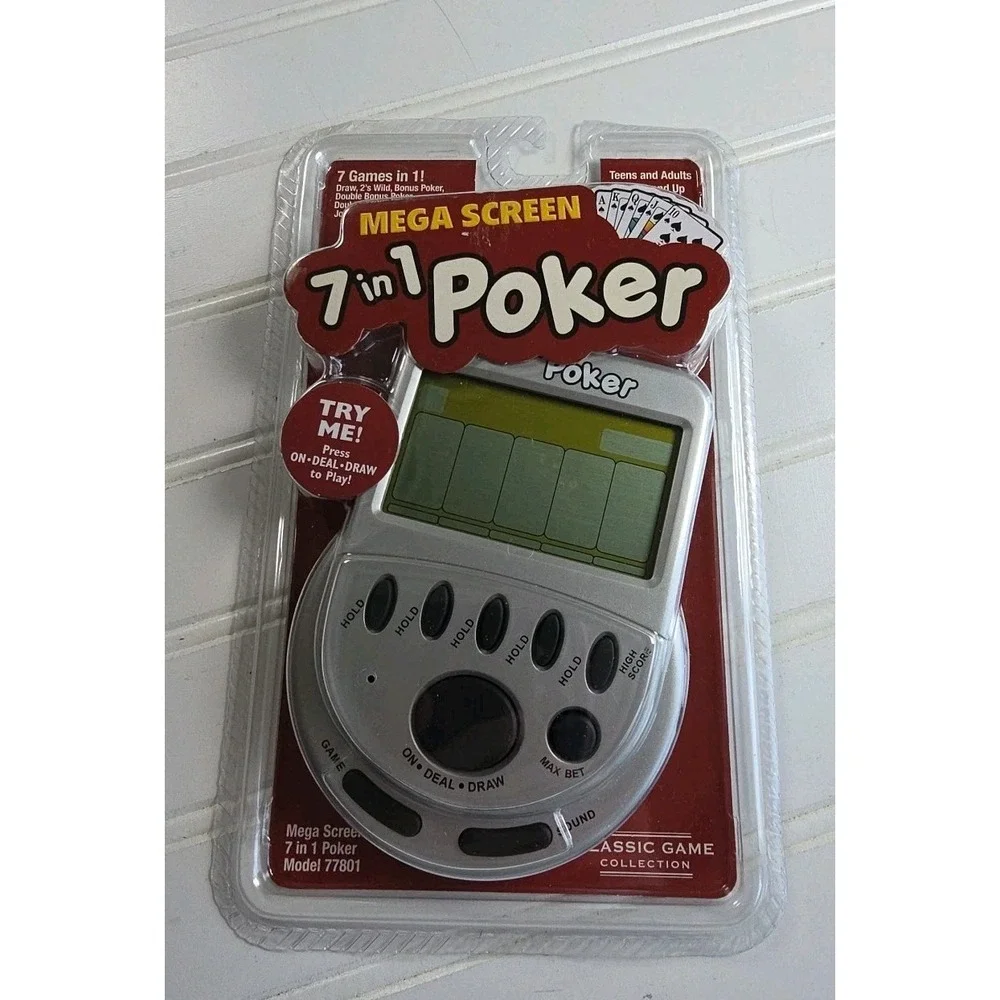 Mega Screen 7 In 1 Poker Handheld Video Electronic Game‎ SEALED NEW