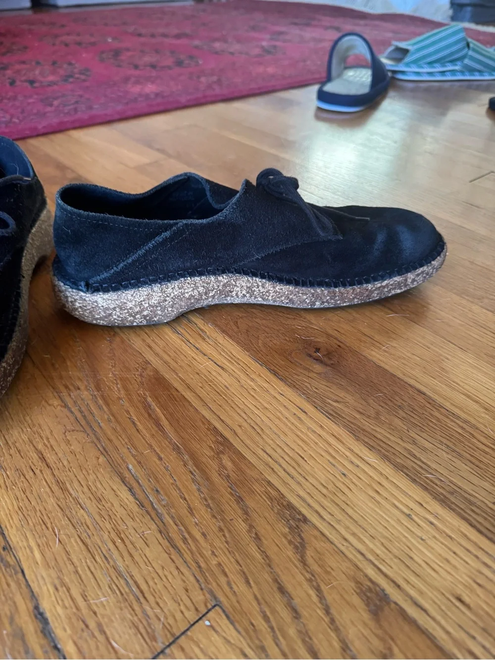 Birkenstock Men's Black Suede Gary Shoe with Cork Footbed