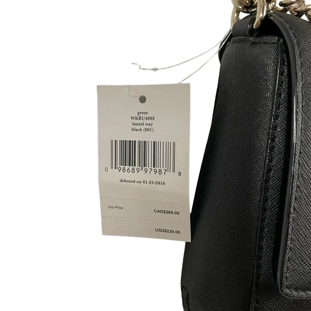 Kate Spade Greer Laurel Way Crossbody Shoulder Bag With Stacy Wallet Set Black