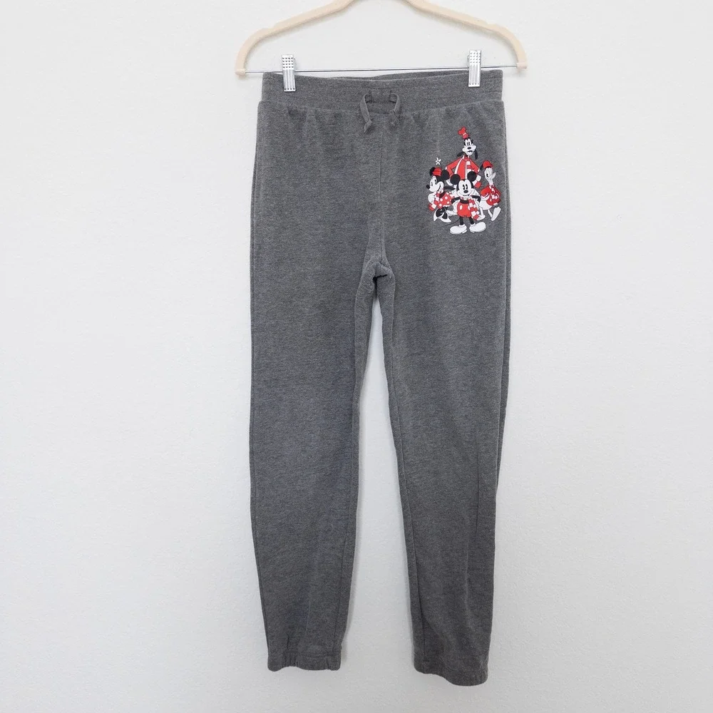 Disney Girls Sweatshirt Sweatpants‎ Set Size XL Gray Mickey Mouse Lounge Outfit