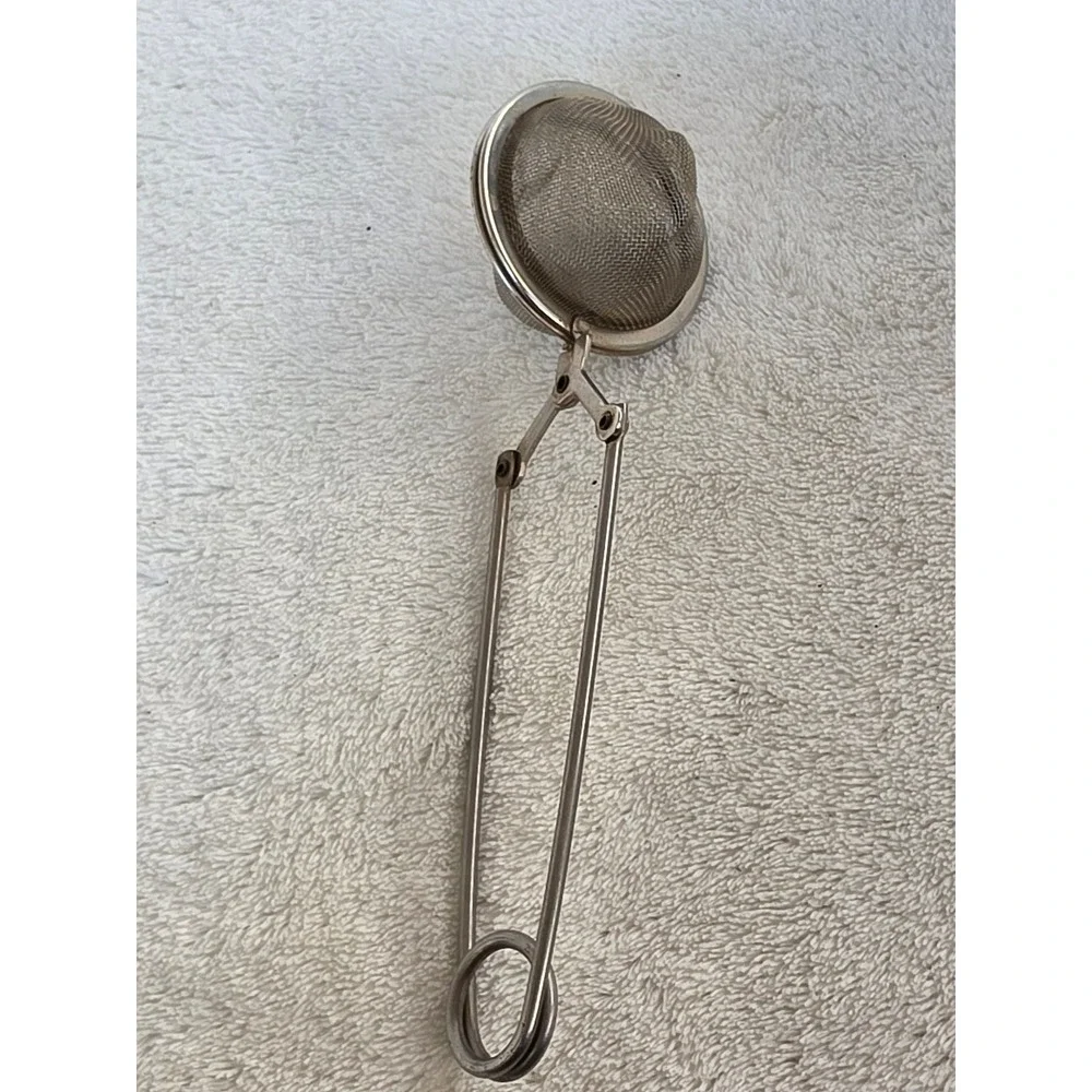 Vintage Safety Pin Style Mesh Tea Ball Infusers 2 Stainless Steel Steepers