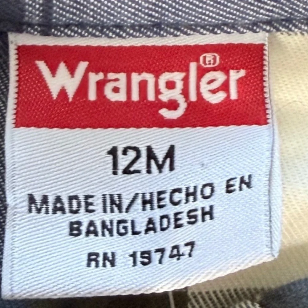 Wrangler Baby Boy 12M Plaid Bodysuit and Jeans 2 Piece Set Blue Green W23F554IHA