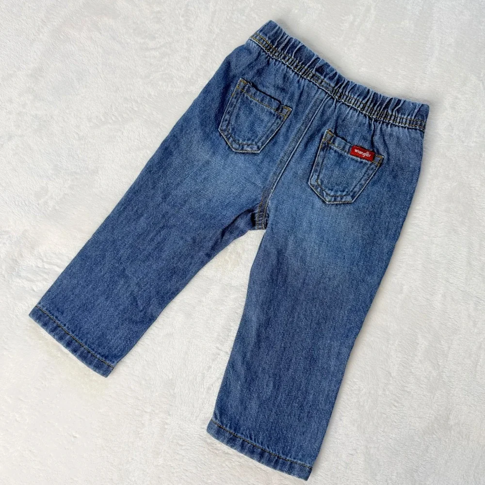 Wrangler Baby Boy 12M Plaid Bodysuit and Jeans 2 Piece Set Blue Green W23F554IHA