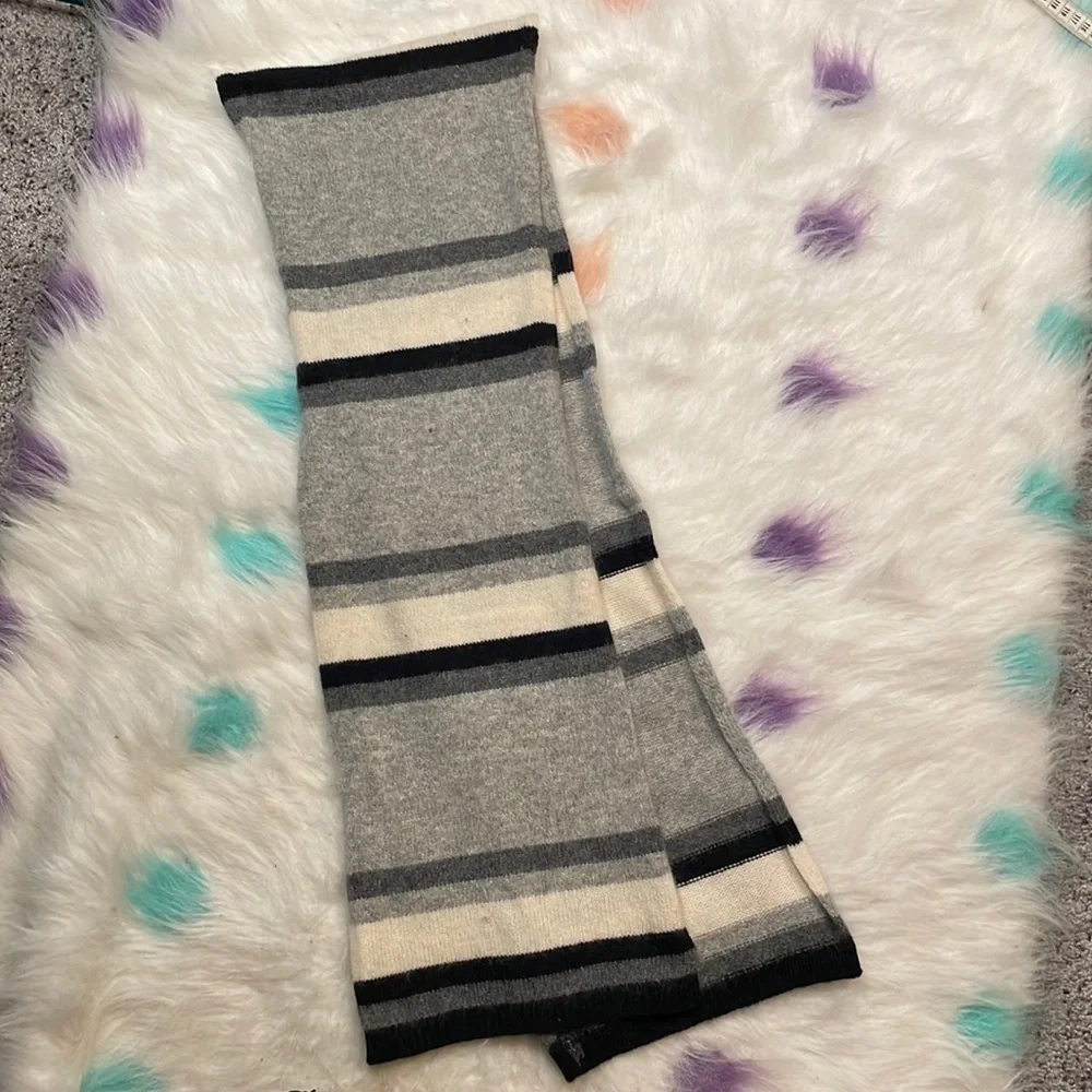 Lauren Ralph Lauren Black &‎ Grey Stripe Scarf