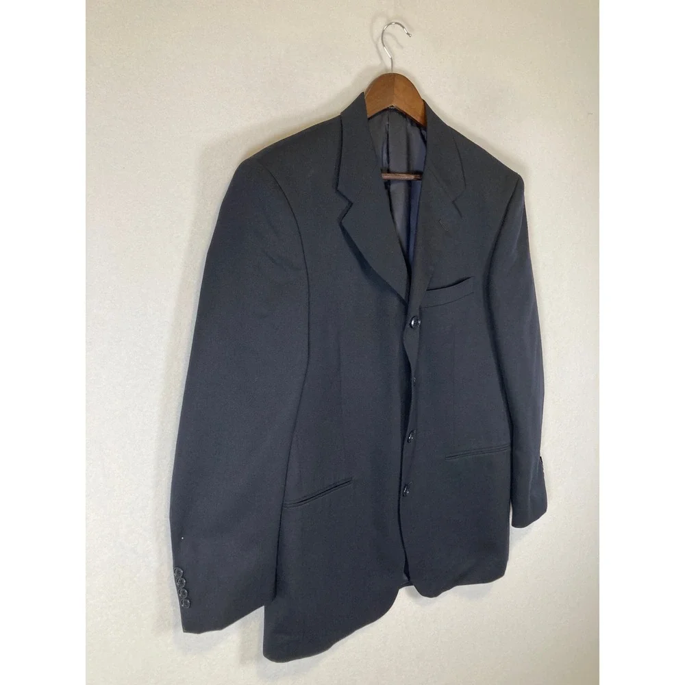 Classic Dark Academia Baracuta Mens 38R Navy Blue 100% Pure Wool 3-Button Blazer