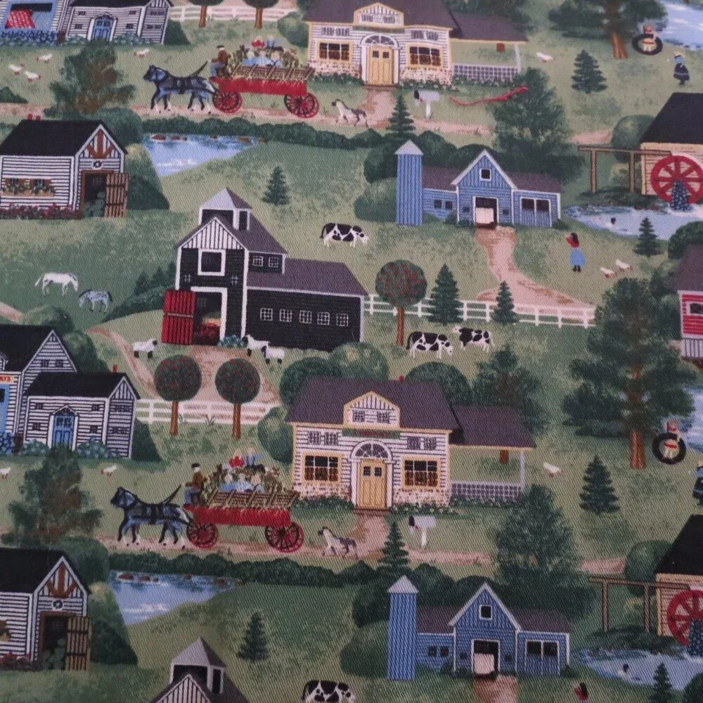 2 1/2 Decorator Fabric Primitive Farm Pottersville Vintage Town Craft Material
