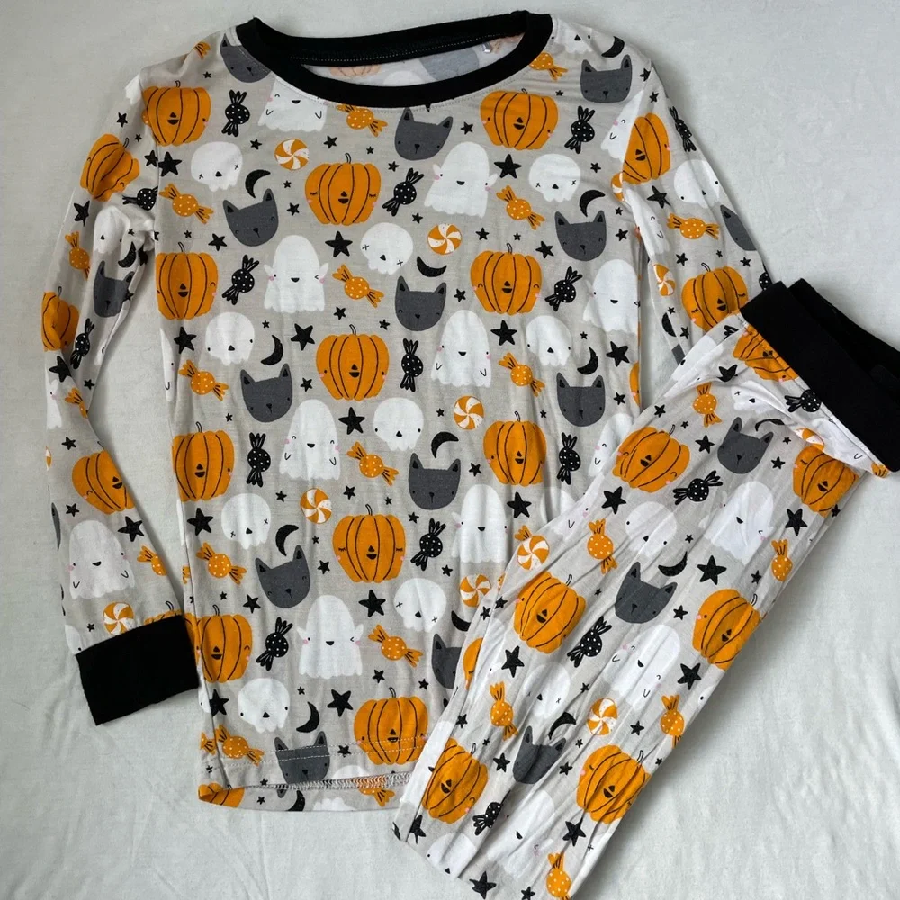 Little Sleepies Boo crew Halloween two piece bamboo viscose pajama set