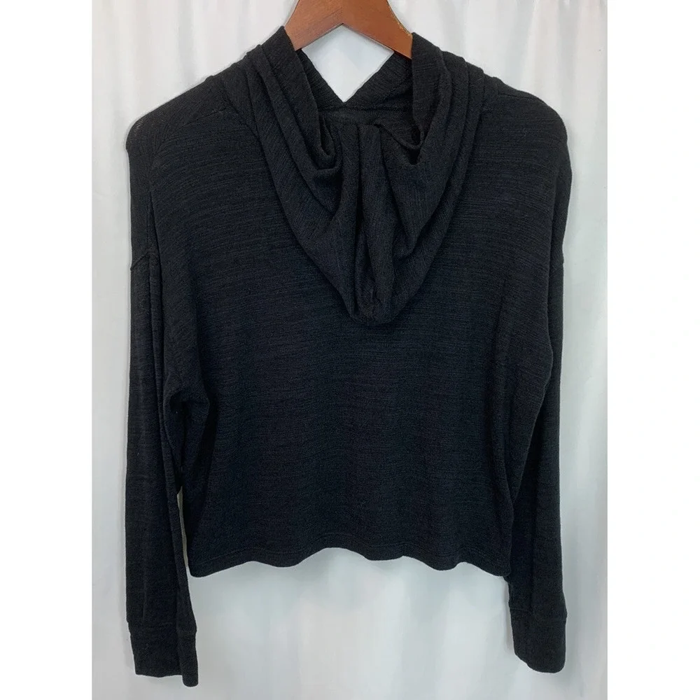 Old Navy Cropped Cozy Hoodie Girls Size XL 14-16 Dark‎ Gray Active Wear