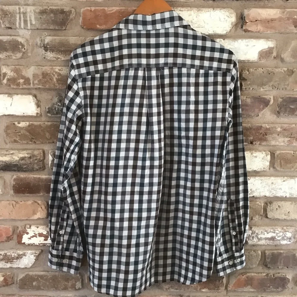 THE NORTH FACE Men’s Gray Black Navy Check Button Down Long Sleeve Shirt M