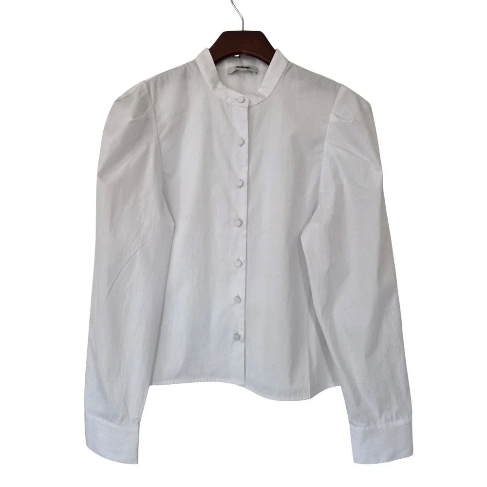 Madewell‎ Puff Sleeve Button Up Shirt Women XS White NWT $88 NW627