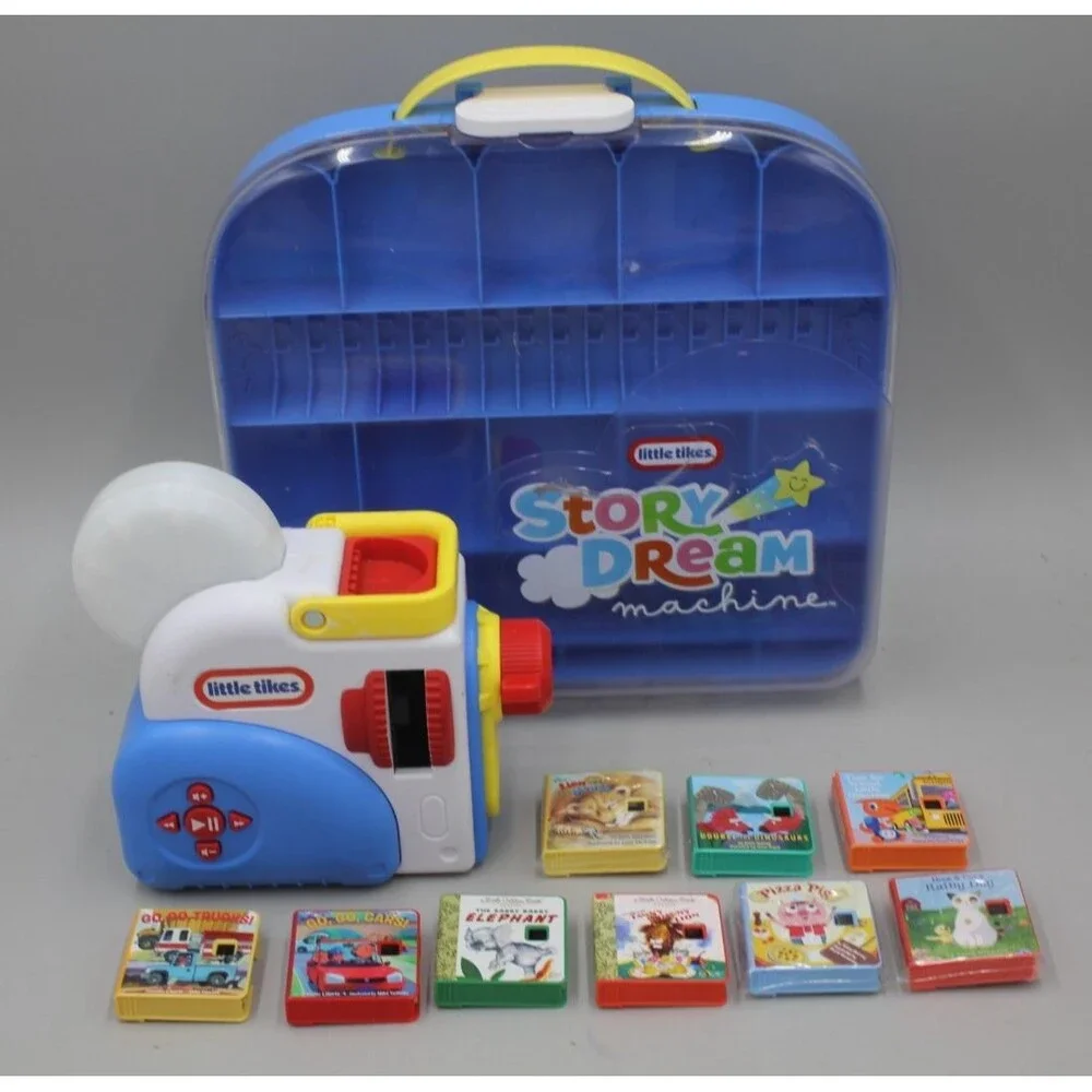 READ Little Tikes Story Dream Machine Toy Projector/Case, 9 Books Tested WORKING