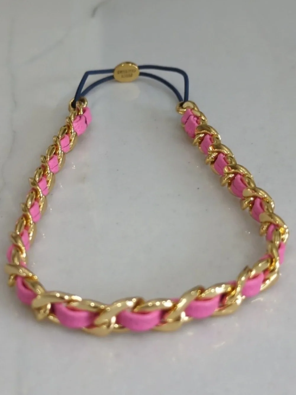 Juicy Couture Pink and Gold Braided Chain Headband