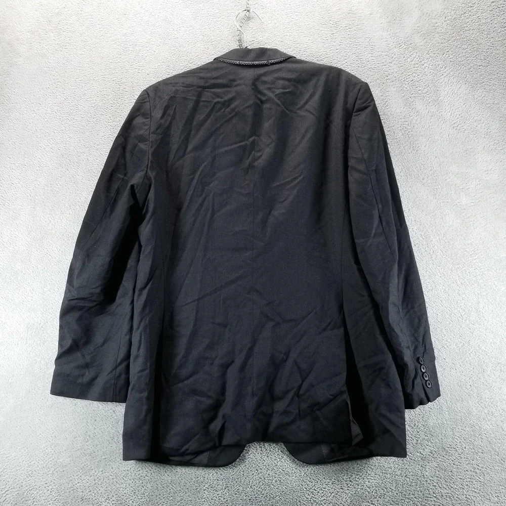 Hugo Boss Blazer Mens 42L Black Super 100‎ Wool Sport Jacket Two Button