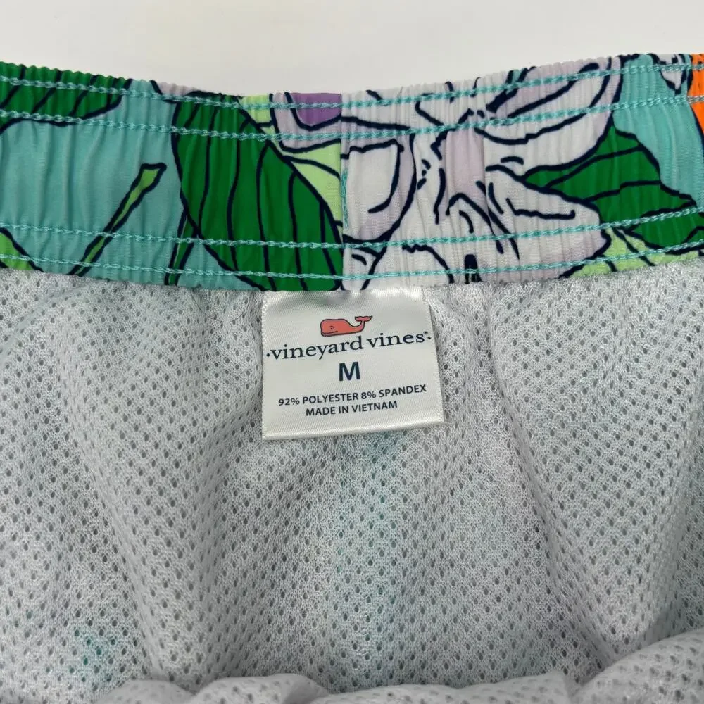 Vineyard Vines Mens Medium Multicolor Oranges Pattern Swimming Trunks