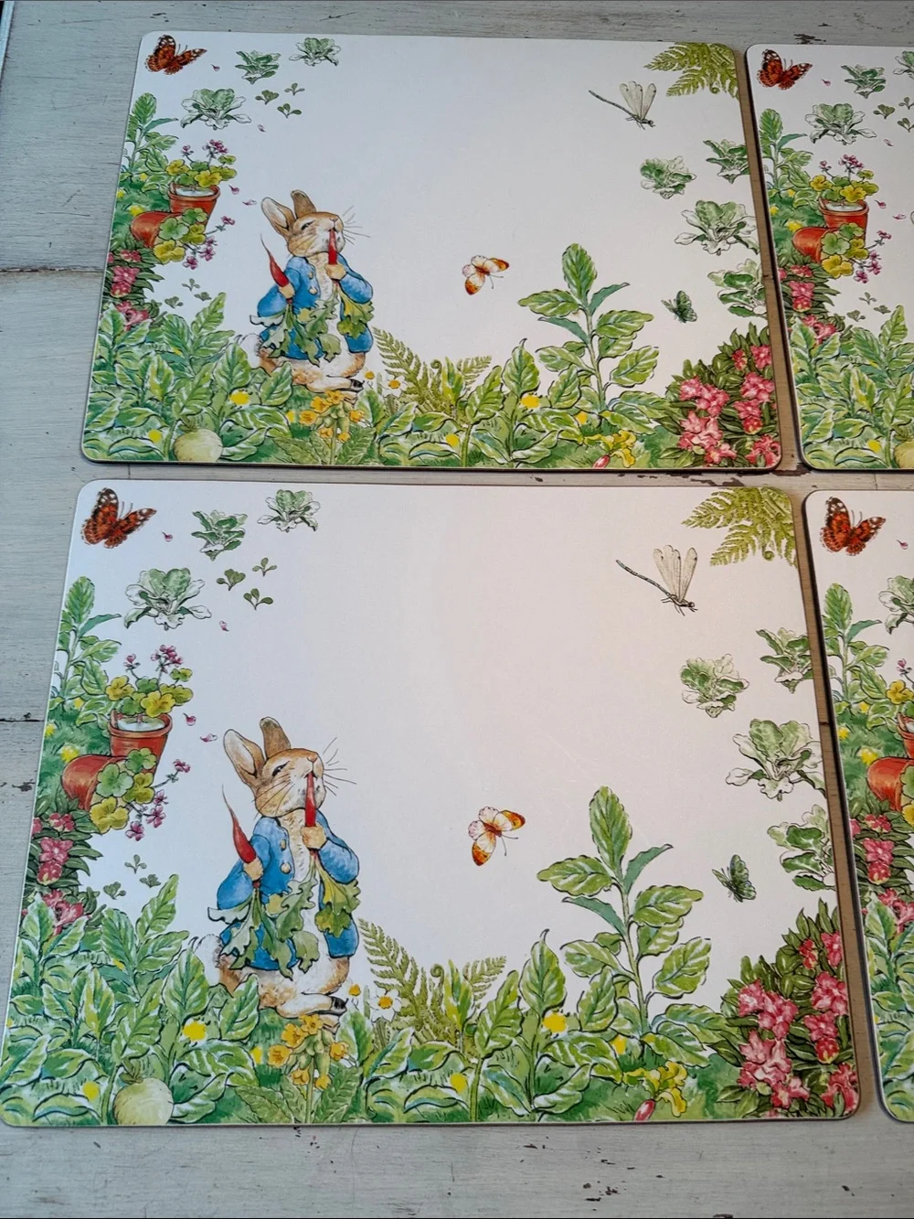 Pottery Barn Peter Rabbit Garden Cork Placemats Set of 4