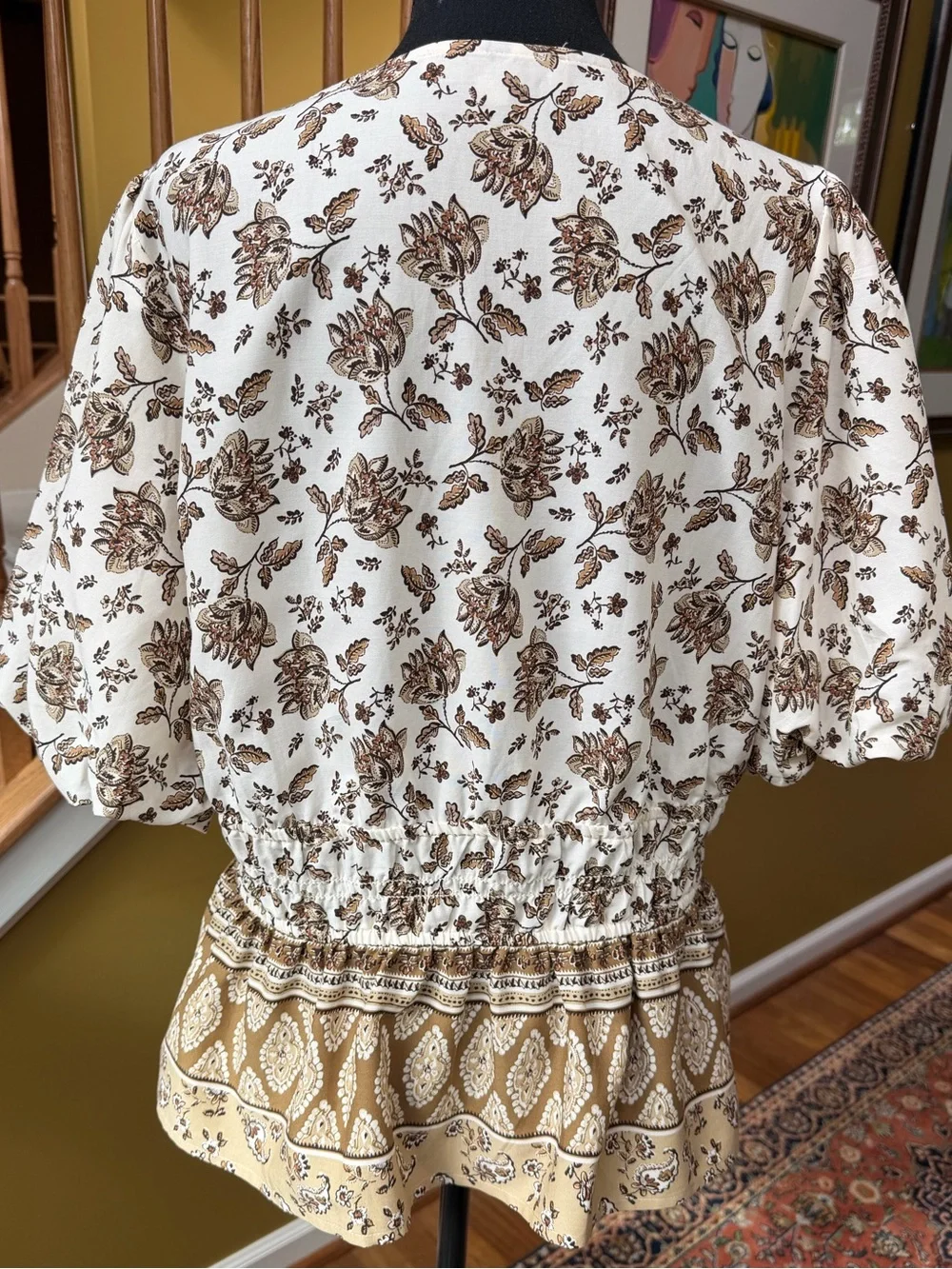 LOFT V-neck elastic waist blouse (XL)