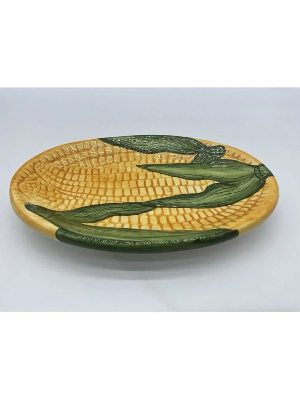 Samware Vintage Majolica Yellow Corn Gravy Boat and Underplate Retro 1970's 1980