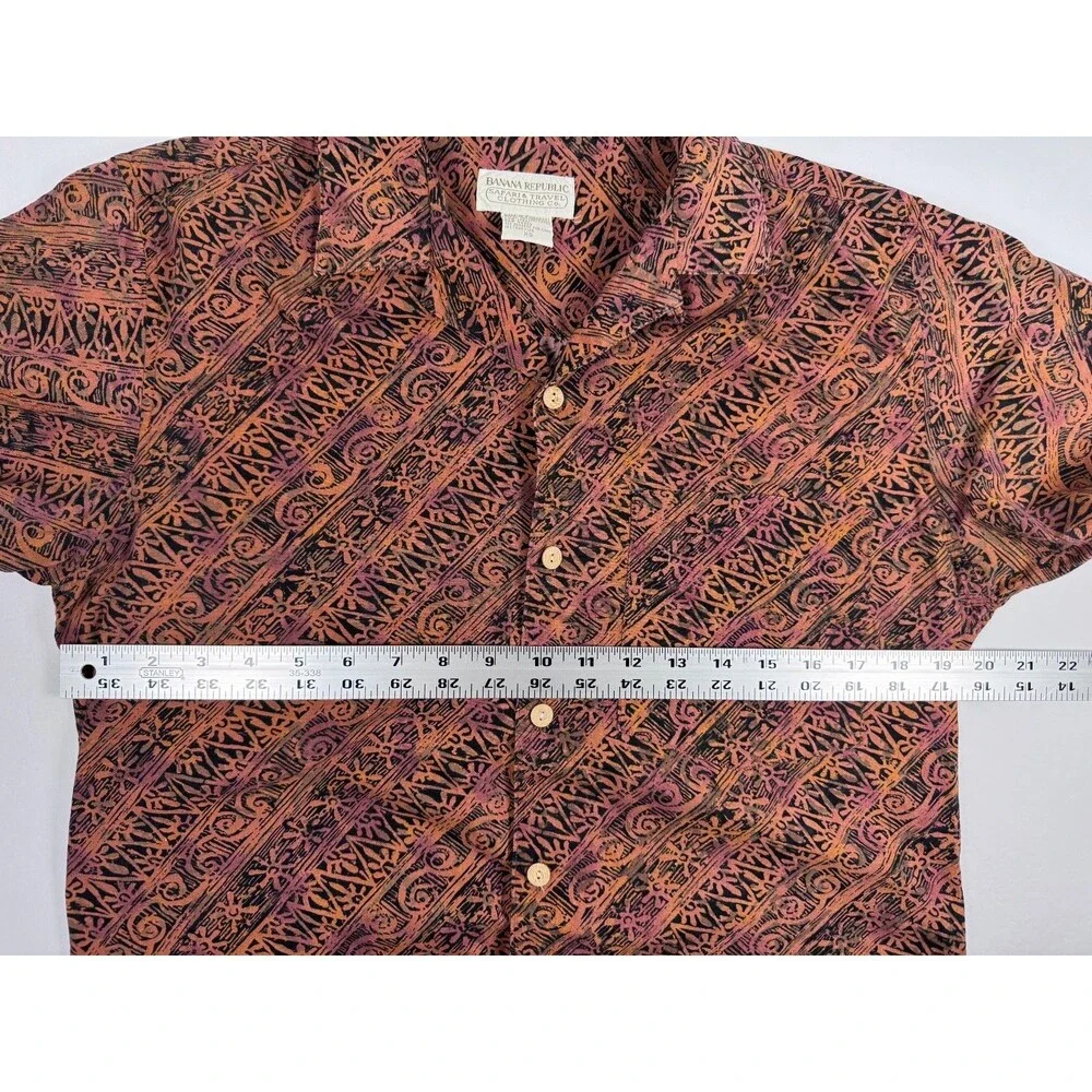 Vintage Banana‎ Republic Safari and Travel Shirt Mens XS Brown Black Resortwear