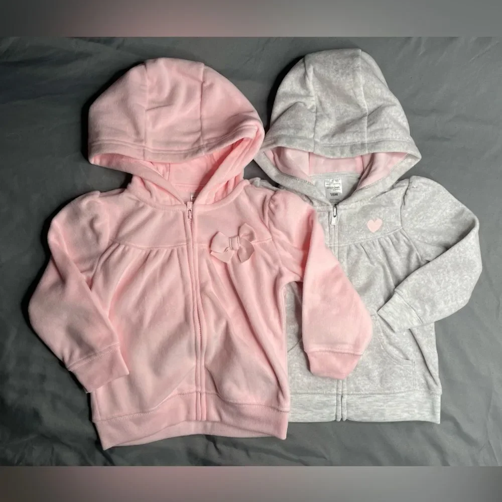 Carters ribbed zip hoodies