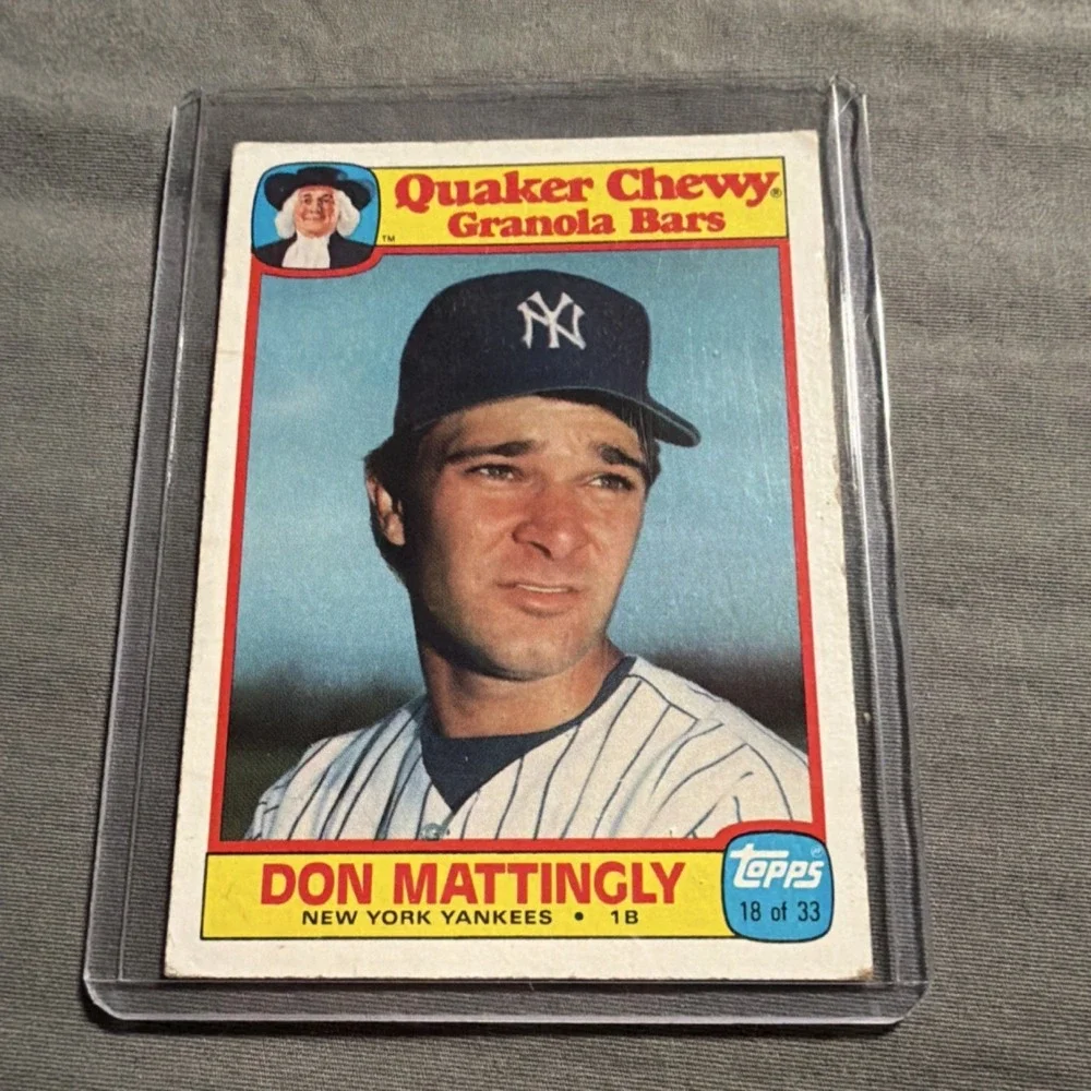 Topps 1986 Quaker Chewy Don Mattingly #18 Yankees 1st Annual Collectors' Edition