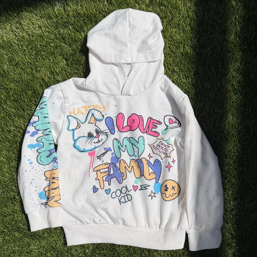 Kids colorful Graffiti Bunny Jogger set