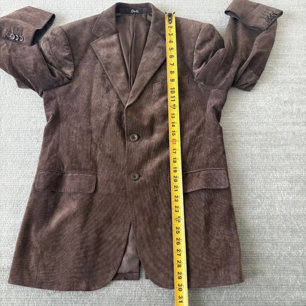 D&G Dolce &Gabbana Blazer IT 48 Brown Corduroy Wool Super 150s Elbow Patch