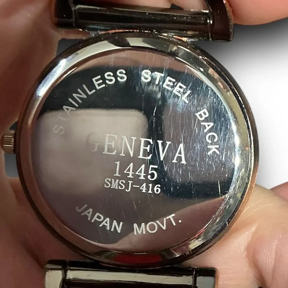 Geneva Y2K Vintage Bronze Bangle Cuff Style Fashion Wrist Watch